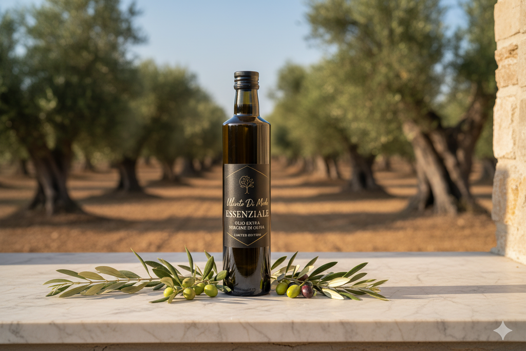 Extra vierge olijfolie uit Puglia in glazen fles 750ml