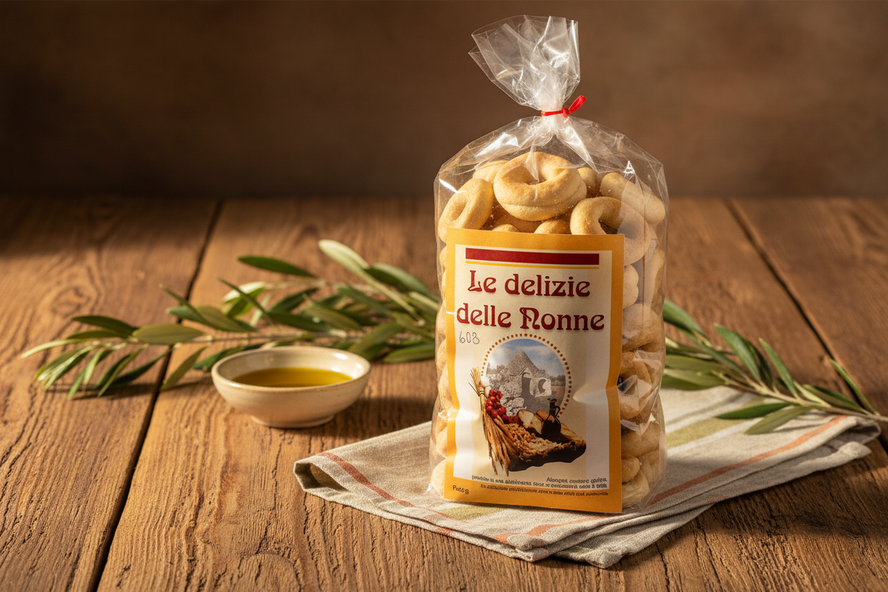 Traditional Taralli from Puglia in Mediterranean Setting